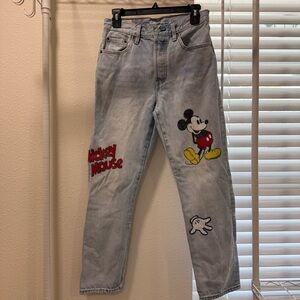 Levi's X Mickey Mouse Light Blue Jeans with Mickey Mouse Design